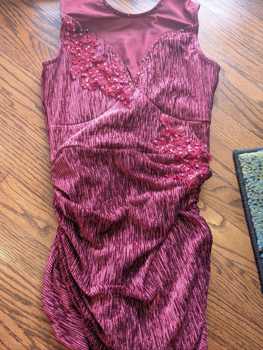 Maroon/ Burgundy - Dance Costum In Adult Small Size -   With Sequin Applique.